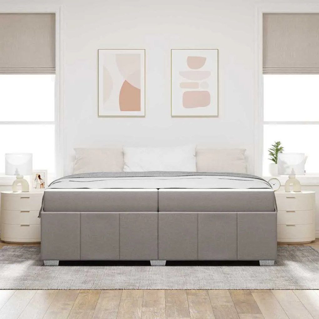 Ágykeret matracmal Tópszínű 200 x 200 cm szövet