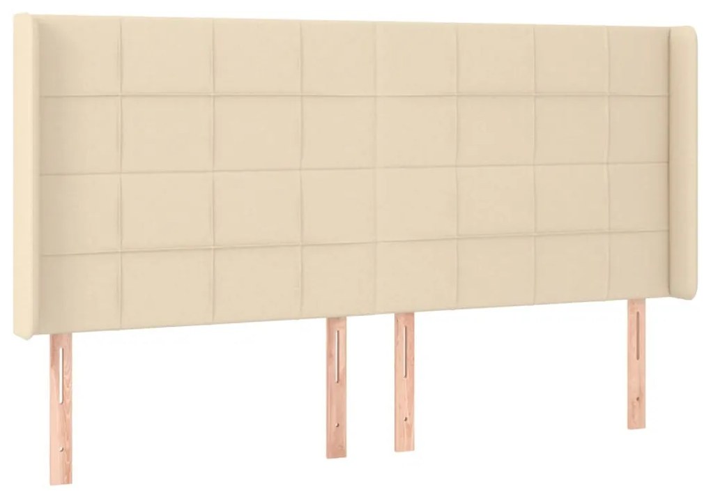 krémszínű szövet LED-es fejtámla 183x16x118/128 cm