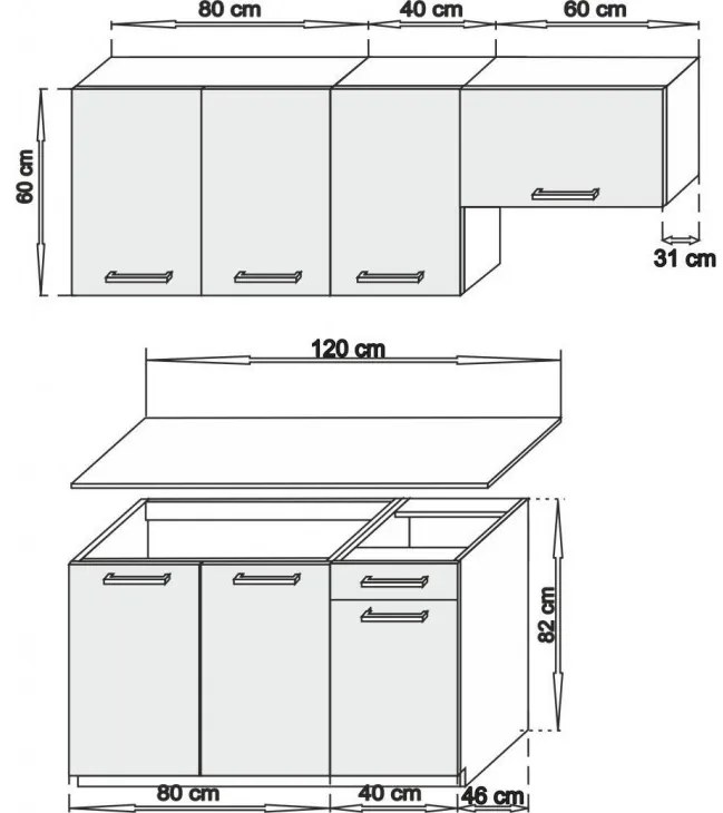 Hit Konyha 180 cm - sonoma tölgy N
