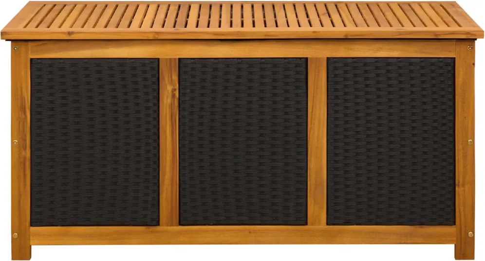 vidaXL Kerti Tároló Doboz 185 L Tömör Akácfa 113 x 50 x 56 cm Fekete