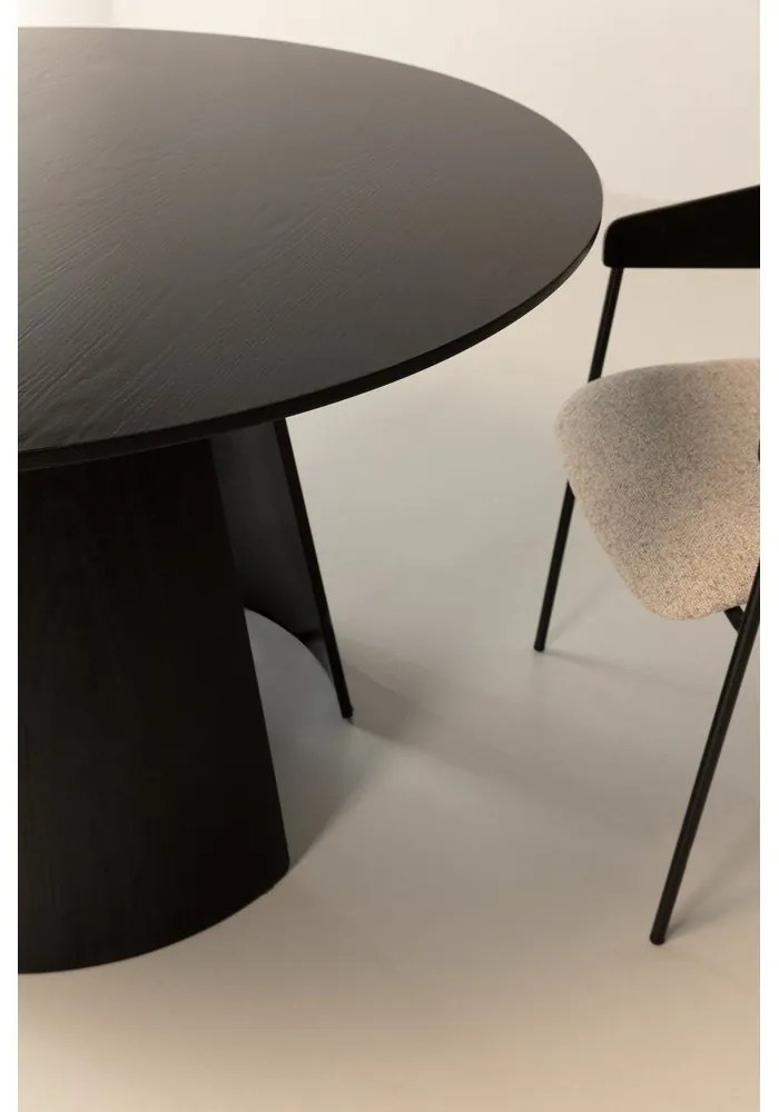 Kerek étkezőasztal fekete asztallappal ø 120 cm Zuri – MOME
