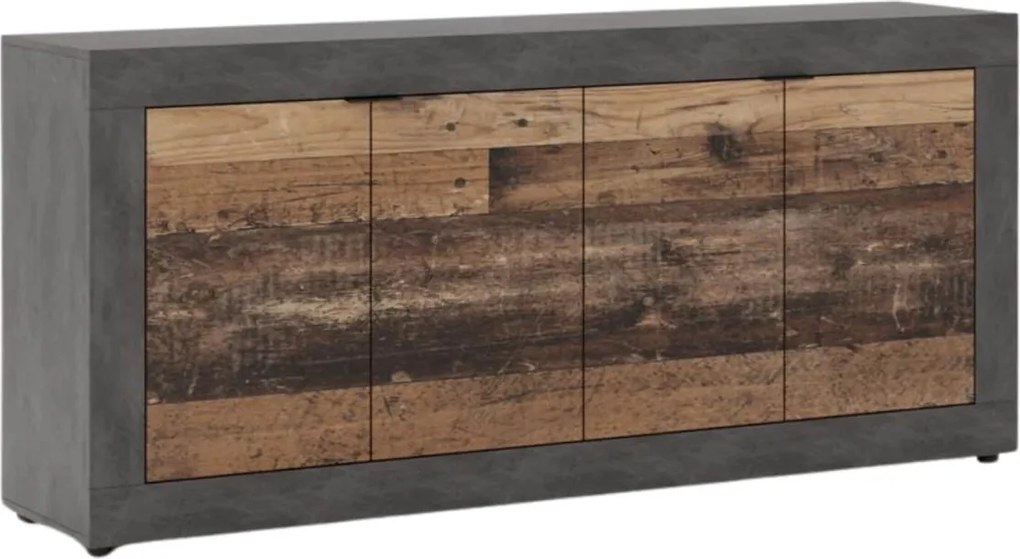 BLAGO komód 180 cm sötét tölgy/fekete