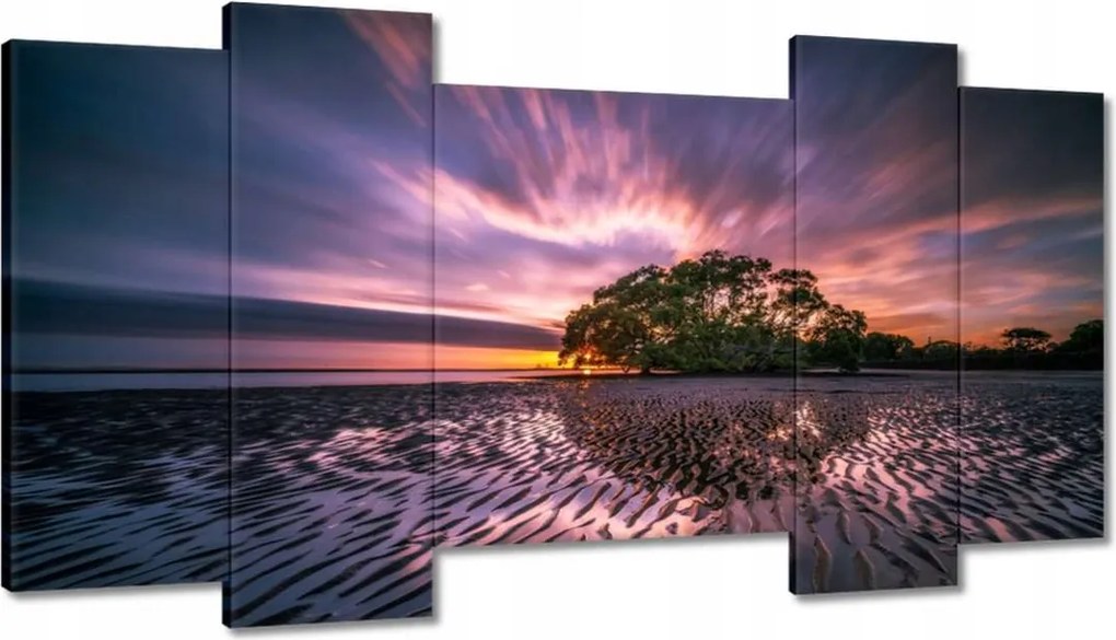 Festmények 120x65 Gyönyörű lila tájkép