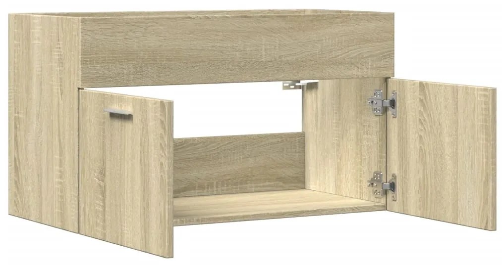 sonoma tölgy színű szerelt fa mosdószekrény 80 x 38,5 x 46 cm