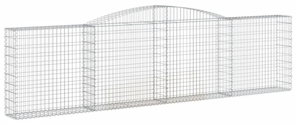 vidaXL 5 db íves horganyzott vas gabion kosár 400x30x100/120 cm