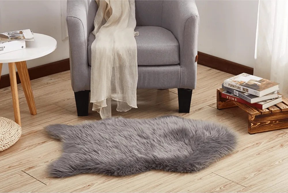 Műszőrme, szürke, 60x90, EBONY TYP 5