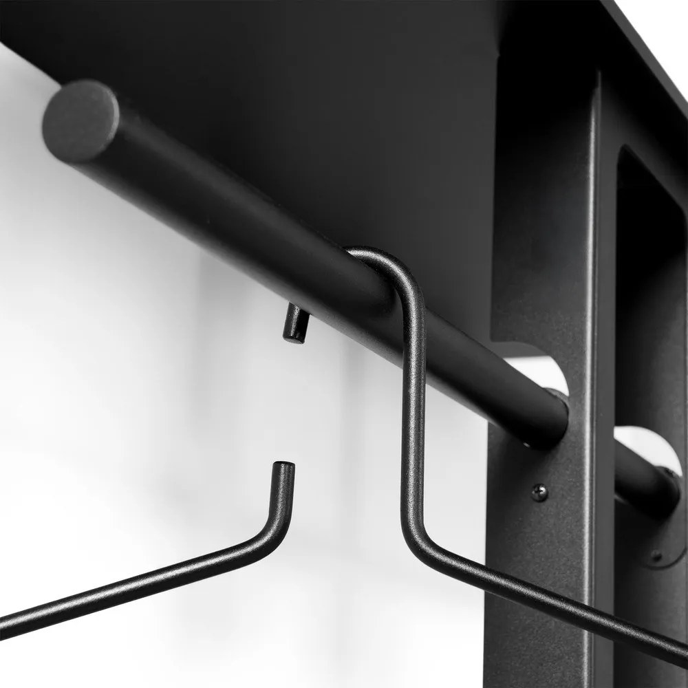 Fekete acél fali fogas polccal 100 cm Luno Large – Spinder Design