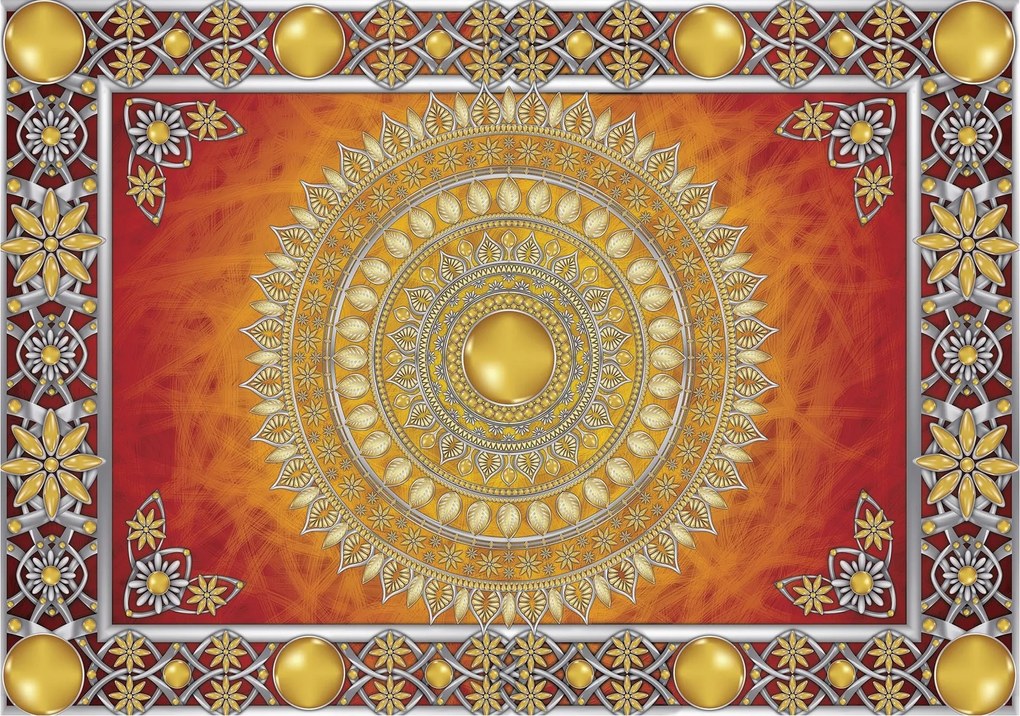 Fotótapéta Mandala Arany Szimmetria Perspektíva Dísz 368x254 +ragasztó