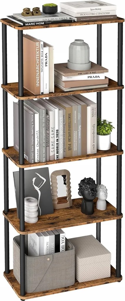 Könyvespolc Songmics 23,8 cm x 139 cm x 60 cm barna árnyalatok