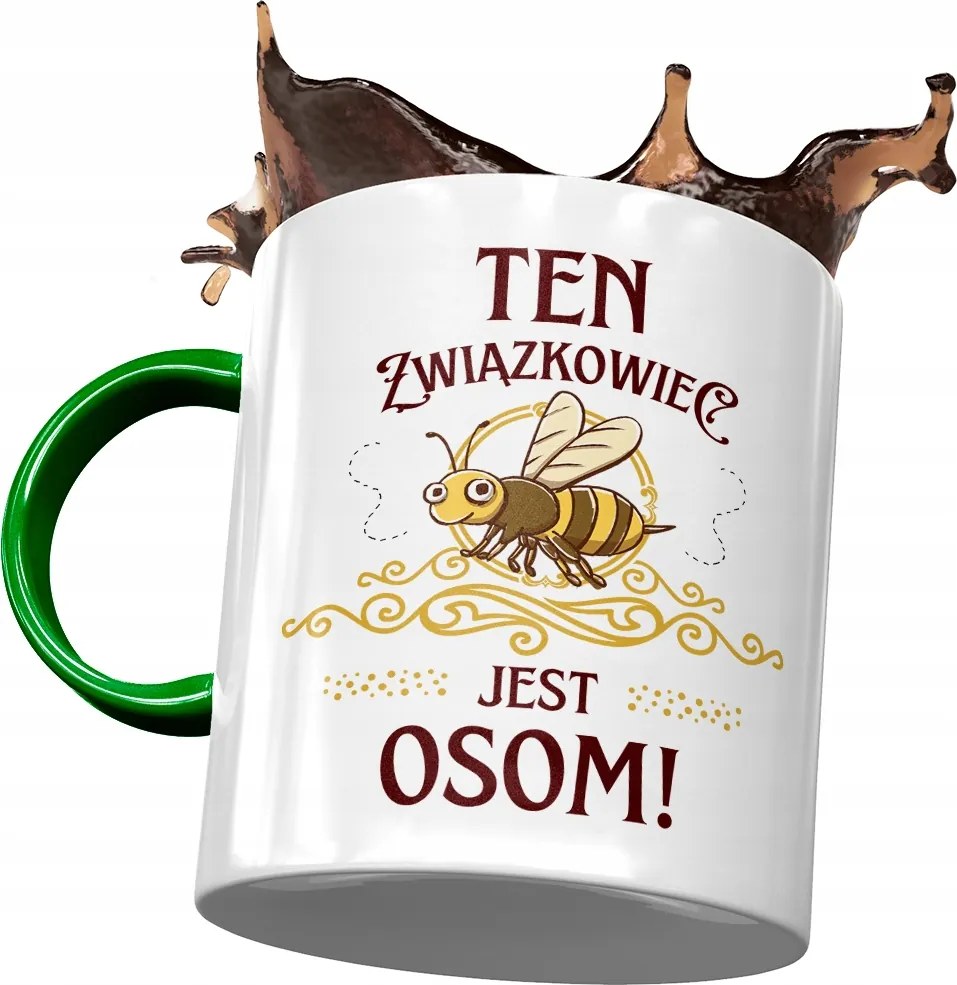 Zöld szakszervezeti bögre A szakszervezeti bögre egy darázs, fényképes nyomtatással