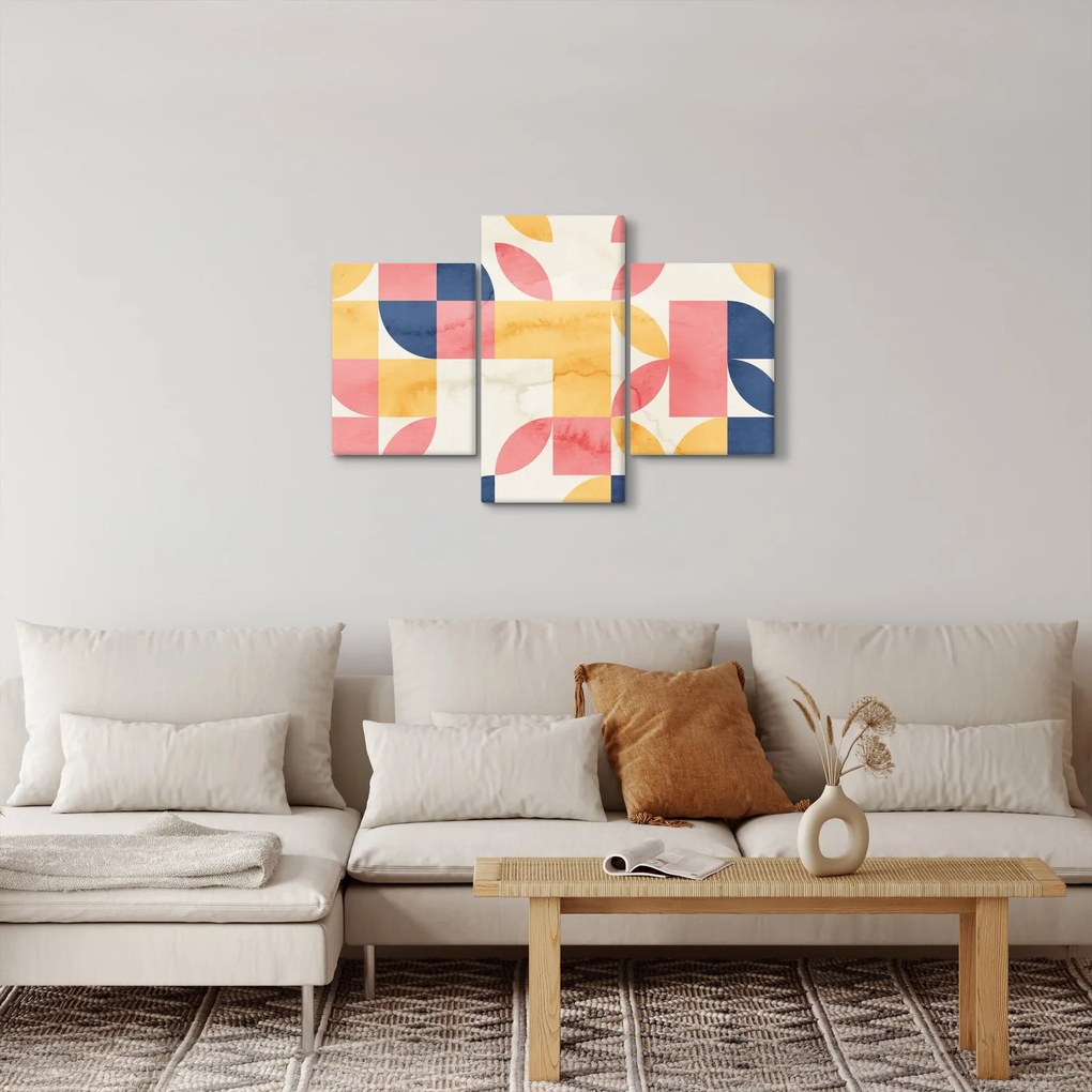 Kép - Absztrakció retro mintákkal (90x60 cm)
