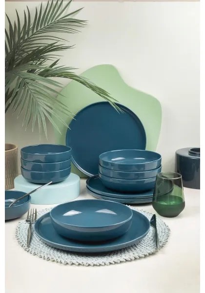 12 darabos kék porcelán étkészlet