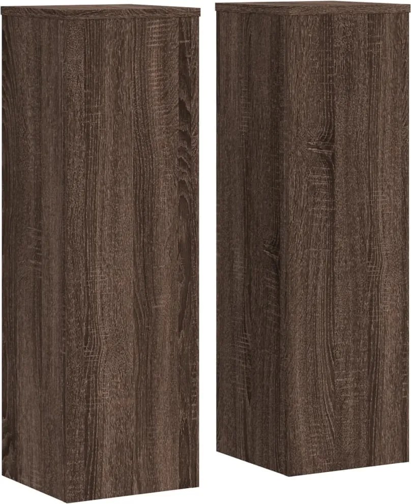 vidaXL 2 db barna tölgy szerelt fa növénytartó állvány 25 x 25 x 80 cm