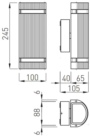 Lámpa Fali lámpa SILVA 2-irányú, GU10, MAX. 50W, IP54, AC220-240V, 50/60Hz, fekete