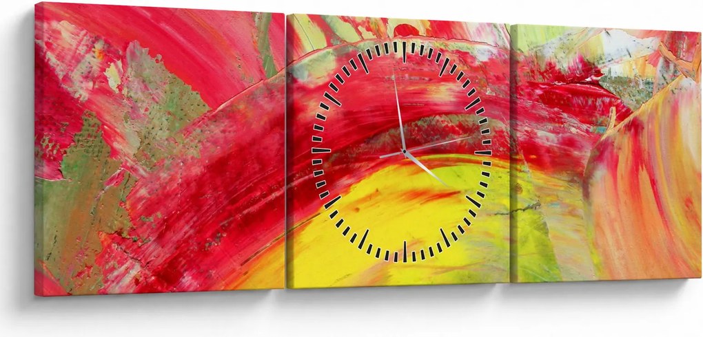 Absztrakció kép - festmény (órával) (90x30 cm)