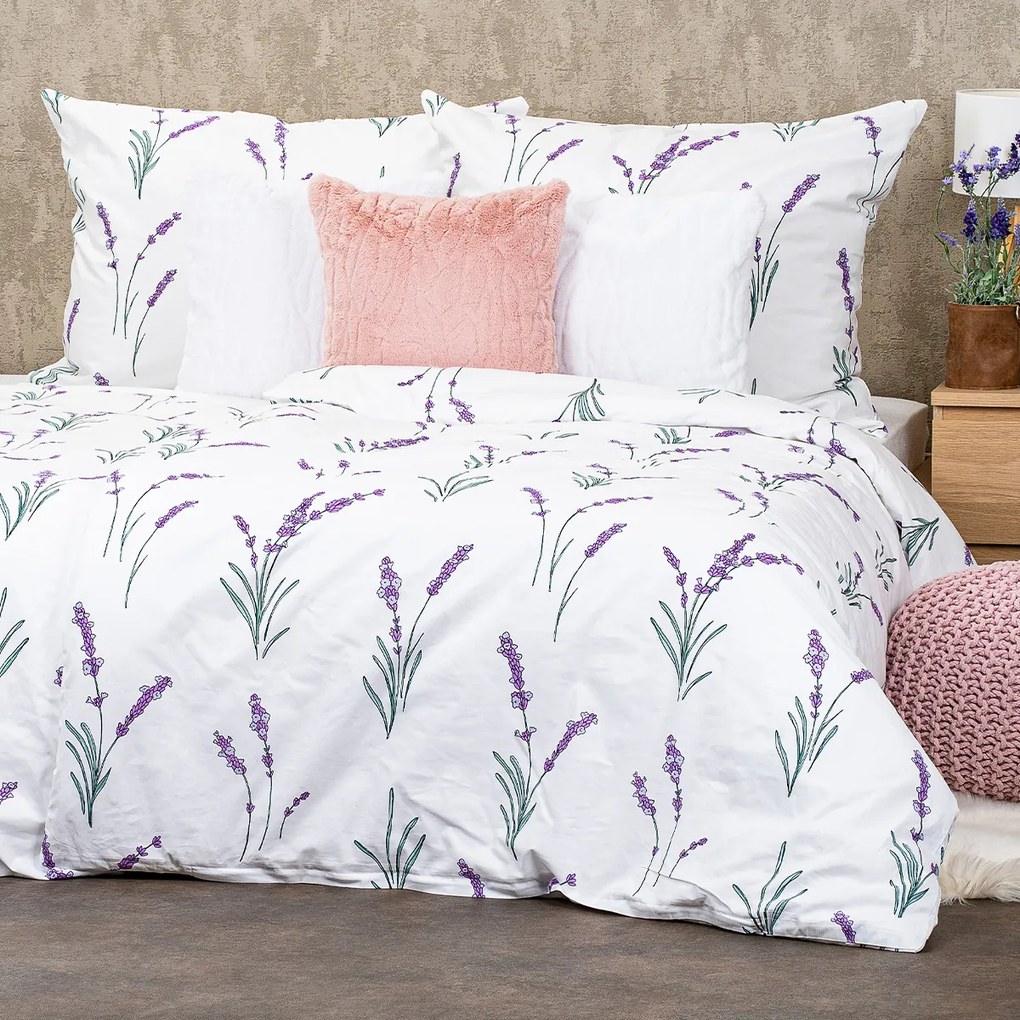 4Home Lavender pamut ágyneműhuzat, 140 x 200 cm, 70 x 90 cm, 140 x 200 cm, 70 x 90 cm
