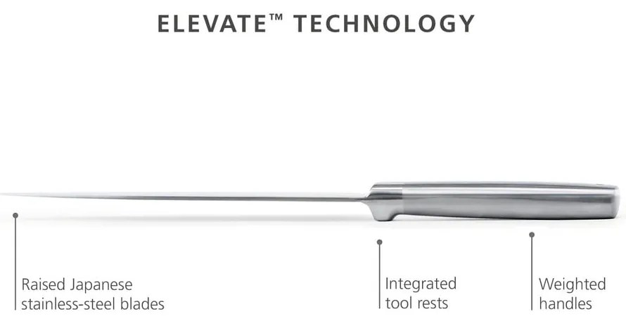 Rozsdamentes acél kés készlet tartóval 5 db-os Elevate Bamboo – Joseph Joseph