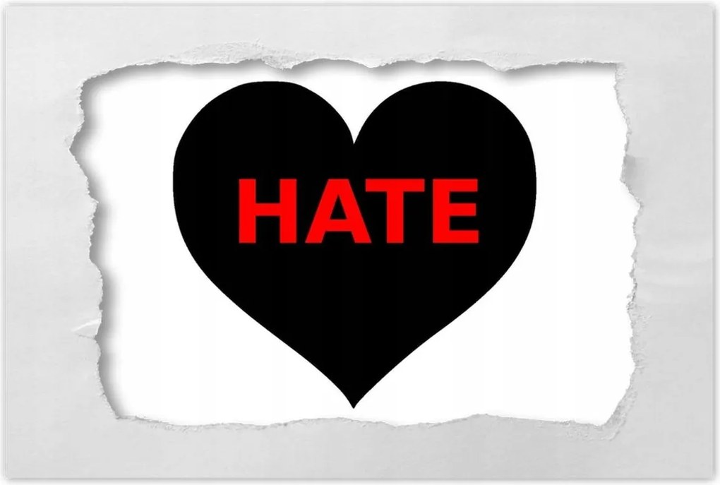Poszter 60x40 Fekete szív Hate