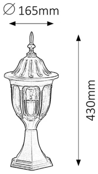 Rabalux 8343 - Kültéri lámpa MILANO 1xE27/60W/230V