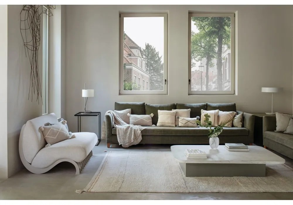 Krémszínű mosható kézi szövésű pamut szőnyeg 200x300 cm Bloom Natural – Lorena Canals