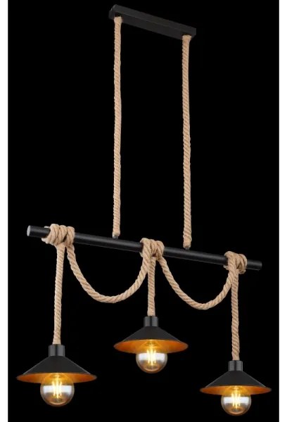 Globo 15690-3H - DIANA függőlámpa kábellel, 3xE27/60W/230V, fekete