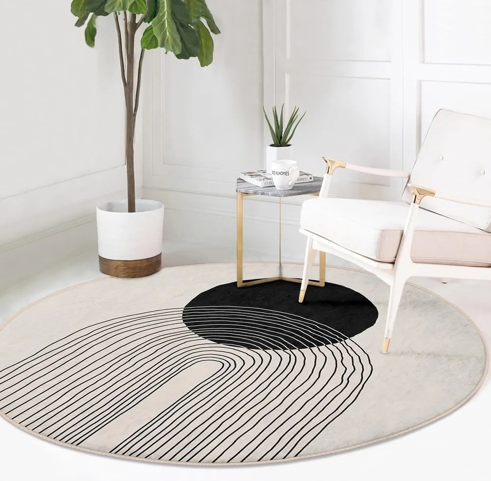 Krémszínű mosható kerek szőnyeg ø 80 cm Comfort – Mila Home