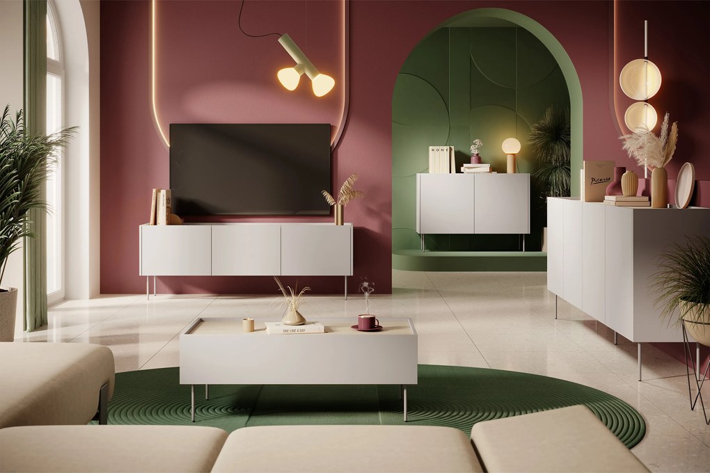 Desin dohányzóasztal 120 cm fiókokkal - kasmír / nagano tölgy