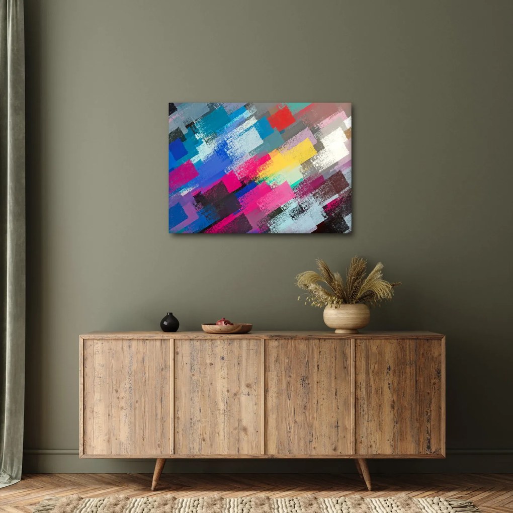 Kép - Színes ecsetvonások (70x50 cm)