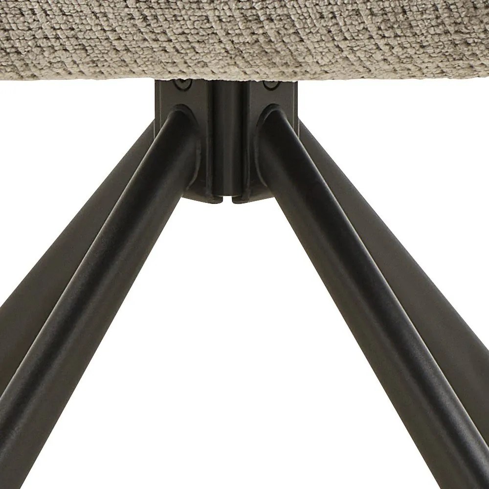 Világosszürke kárpitozott karfás étkezőfotel Graham – Actona