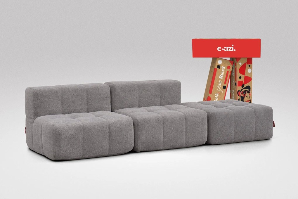 3 Teiliges Modulares Sofa – Grau