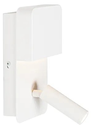 Fali lámpa fehér LED-del, USB-vel és olvasólámpával kapcsolóval - Robin