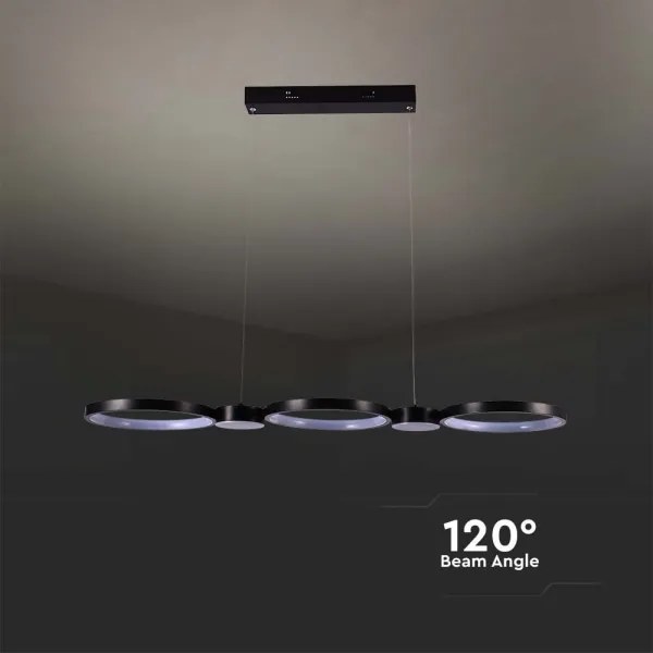 LED Csillár zsinóron LED/38W/230V 3000K fekete