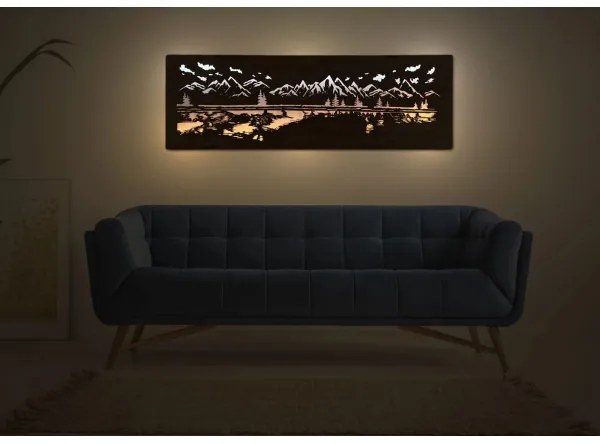 Li-Go 4778/A/4 - LED fali dekoráció LED/10W/5V 30000 mAh 120x40 cm tölgy