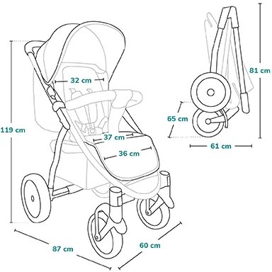 Lionelo - Babakocsi ANNET TOUR fekete/zöld