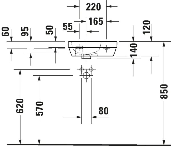 Duravit 7494000412 - Függesztett mosdó D-CODE 40x22 cm kerámia/fényes fehér