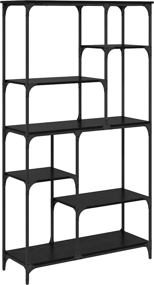 vidaXL Könyvespolc Fekete tölgy 99 x 35,5 x 176 cm Faanyag