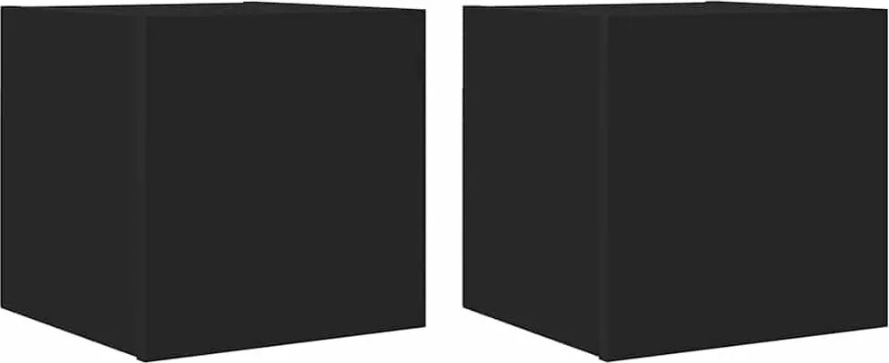 vidaXL 2 db fekete falra szerelhető TV-szekrény 30,5 x 30 x 30 cm