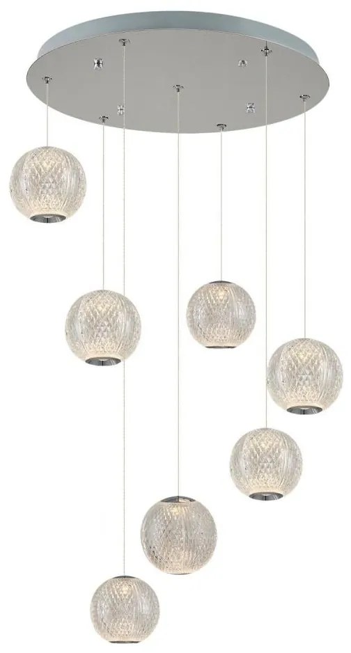 CREMONA LED csillár kábelen, 7xLED/5W/230V, 3000K, matt króm