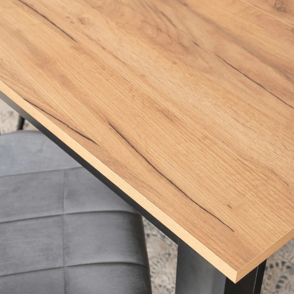 Kihúzható étkezőasztal 80–200 cm méretben, craft tölgy/fekete színben BEN