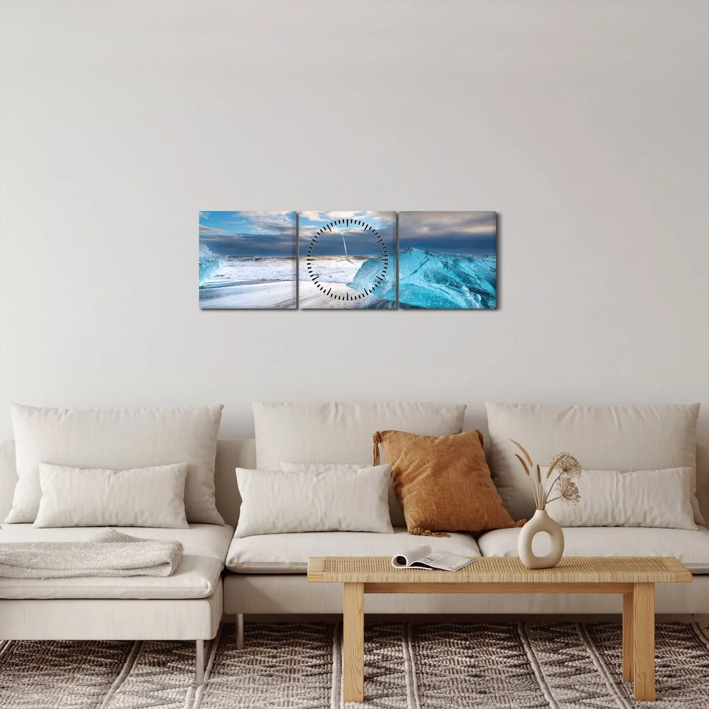 Kép - Diamond Beach (órával) (90x30 cm)