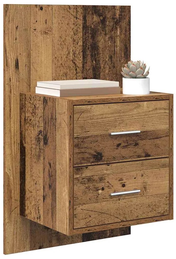 Fali éjjeli szekrény 2 pcs Öreg fa 48,5 x 32,5 x 80 cm Faanyag