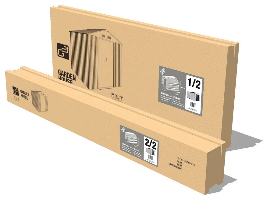 G21 GAH 1085 kerti tároló 340 x 319 cm, bézs és szürke