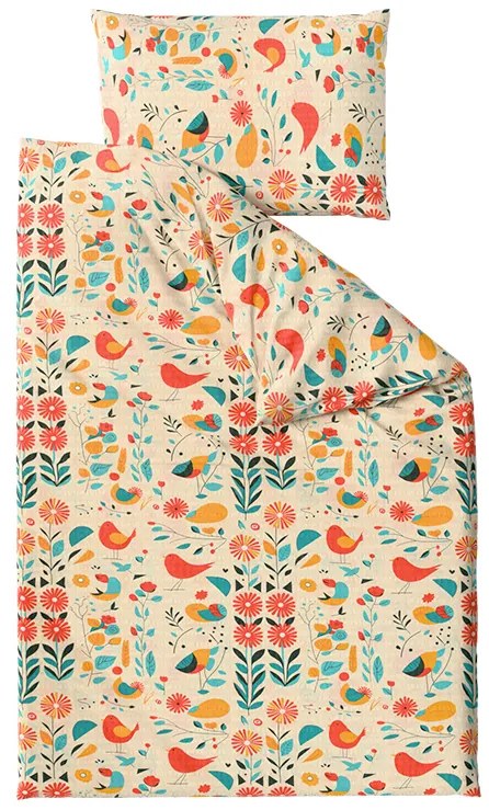 Krep ágynemű RETRO BIRD színes Ágyneműhuzat mérete: 70 x 90 cm | 140 x 200 cm
