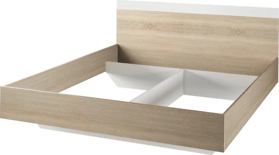 Hálószoba garnitúra (ágy 160x200 cm), tölgy sonoma/fehér, GABRIELA NEW