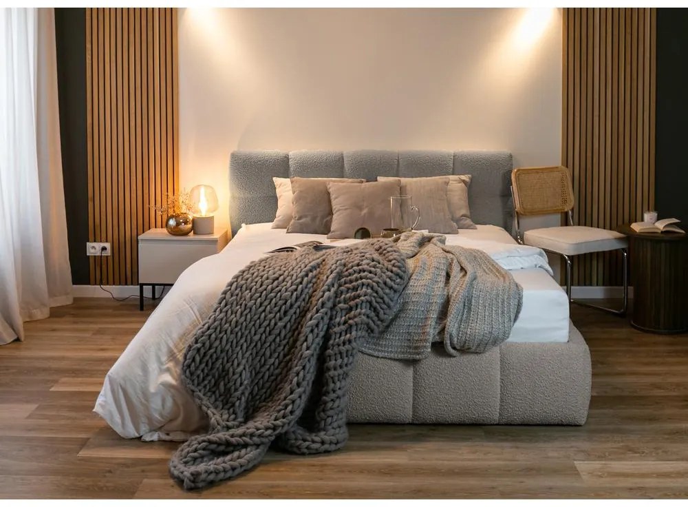 Franciaágy 180 cm Cirsten 180B (ágyráccsal) (szürke). 1099489