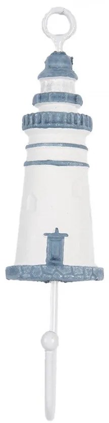 Világítótorony fa fém fogas világoskék fehér