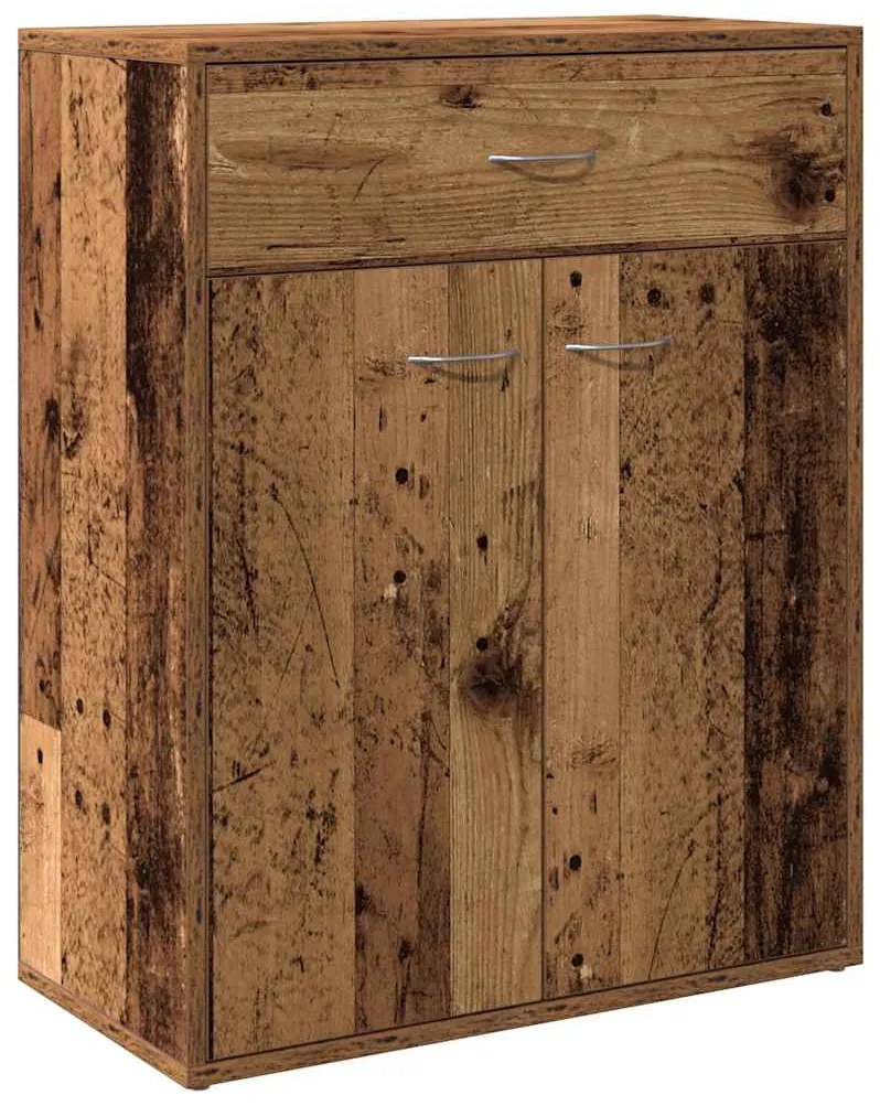 antik fa színű szerelt fa tálalószekrény 60x30x75 cm