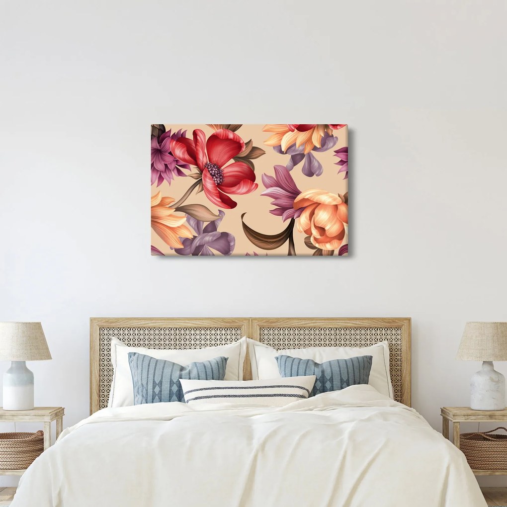 Kép - Vintage virágok (90x60 cm)