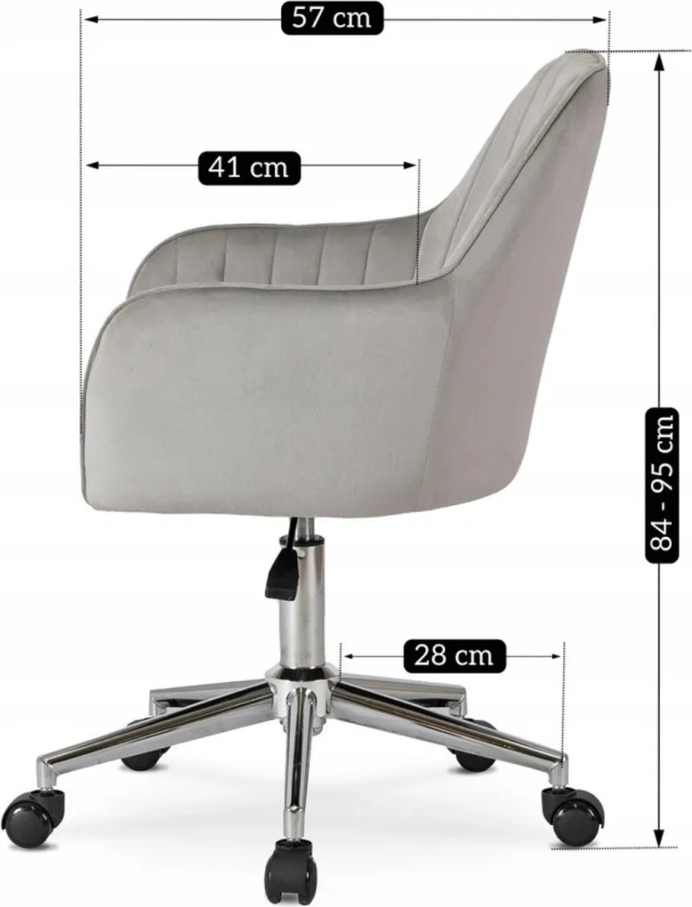 TOM forgószék, szürke bársony