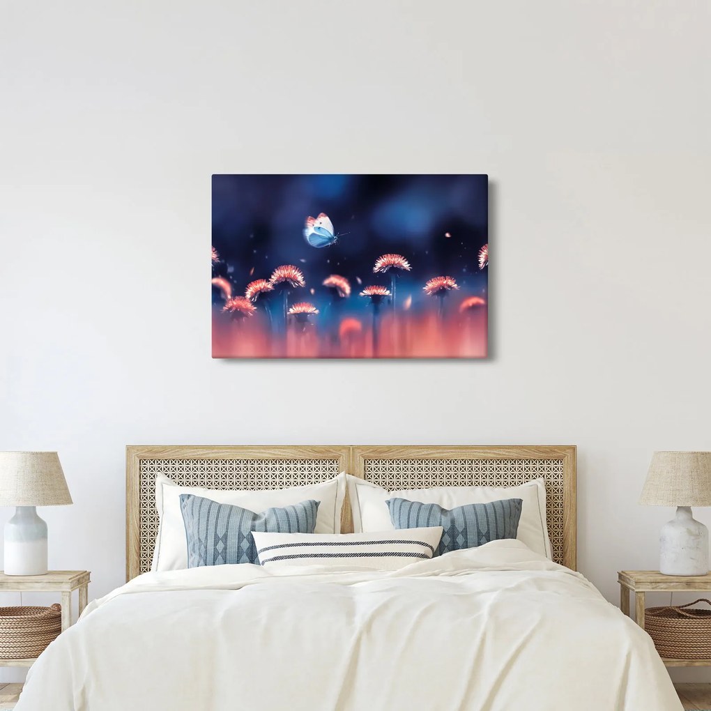 Pitypang képe kék pillangóval (90x60 cm)